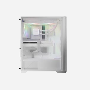 LC-Power LC-717W-ON Boîtier PC Midi Tower Blanc, ATX/microATX/Mini-ITX, 3x3.5", 4x2.5", 1x USB 3.2 Gen 1 Type-A, 1x USB 3.2 Gen 2 Type-C, Métal/Plastique/Verre Trempé - Miniature 3