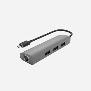 DLH DY-TU5077 Station d'accueil USB 3.2 Gen 1 Type-C Gris, 3x USB 3.2 Gen 1 Type-A, Ethernet Gigabit, 5 Gbit/s, 80x40x14mm, câble USB Type-C inclus - Miniature 1