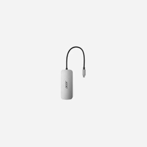 Acer Dongle 7-en-1 USB-C 3.2 Gen 1 Argent - 3x USB-A, HDMI 4K 60Hz, Lecteur SD/MicroSD, Power Delivery 100W - Compatible Windows, macOS, ChromeOS
