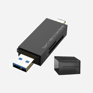 DLH DY-TU5315 Lecteur Cartes Mémoire USB 3.0 Type-A/Type-C Noir - Compatible SD/MicroSD/SDHC/SDXC, Débit 5000 Mbit/s, 75x21x10mm