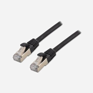 MCL Câble Réseau Cat8.1 S/FTP (S-STP) Noir 0.5m RJ45 Mâle/Mâle, Contacts Or, Gaine LSZH, 40Gbps, 2000MHz, AWG26