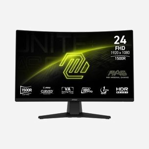 Écran MSI MAG-242C 23.6" FHD LCD Incurvé 1500R, 1920x1080, VA 180Hz 1ms MPRT, HDMI 2.0b/DisplayPort 1.2a, DCI-P3 91.5%, Noir