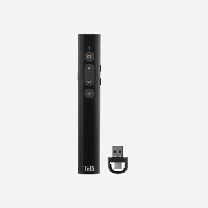 T'nB LASEREMOTE2 Télécommande USB 2.4GHz Noire avec Pointeur Laser Rouge, Batterie Lithium 200mAh, compatible Windows et macOS. Dimensions: 138x20x12mm - Miniature 2