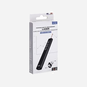 T'nB LASEREMOTE2 Télécommande USB 2.4GHz Noire avec Pointeur Laser Rouge, Batterie Lithium 200mAh, compatible Windows et macOS. Dimensions: 138x20x12mm - Miniature 4