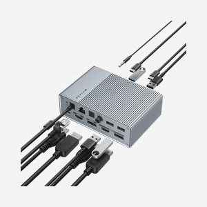 Station d'accueil Targus HDG215-EUZ USB 3.2 Gen 2 (3.1 Gen 2) Type-C 100W avec DisplayPort, HDMI, RJ-45 1Gbps, 3x USB-A, 1x USB-C et sortie audio 3,5mm - Argent - 60Hz - 88,9x132,1x43,9mm - Miniature 2