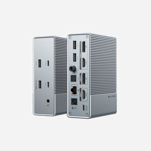 Station d'accueil Targus HDG215-EUZ USB 3.2 Gen 2 (3.1 Gen 2) Type-C 100W avec DisplayPort, HDMI, RJ-45 1Gbps, 3x USB-A, 1x USB-C et sortie audio 3,5mm - Argent - 60Hz - 88,9x132,1x43,9mm - Miniature 4