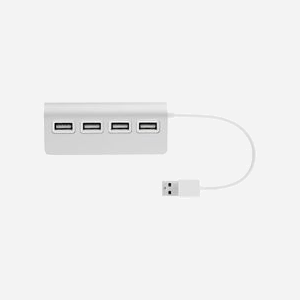 T'nB HUBUSB4ALU : Hub USB 2.0 Blanc - 4 Ports USB 2.0 Type-A, 480 Mbit/s, Câble 0.14m, Dimensions 55x1x55mm, Interface hôte USB 2.0 - Miniature 2