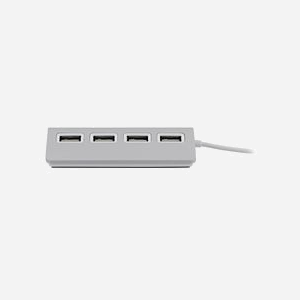 T'nB HUBUSB4ALU : Hub USB 2.0 Blanc - 4 Ports USB 2.0 Type-A, 480 Mbit/s, Câble 0.14m, Dimensions 55x1x55mm, Interface hôte USB 2.0 - Miniature 5