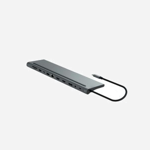 MCL Hub USB-C MD1A99AZZUSB3C568 : 1x USB 2.0, 1x USB-C 2.0, 2x USB 3.2 Gen 1 Type-A, 1x USB-C 3.2 Gen 1, 2x HDMI, 1x DisplayPort, Gigabit Ethernet, Lecteur SD/MicroSD, Power Delivery 100W