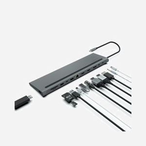 MCL Hub USB-C MD1A99AZZUSB3C568 : 1x USB 2.0, 1x USB-C 2.0, 2x USB 3.2 Gen 1 Type-A, 1x USB-C 3.2 Gen 1, 2x HDMI, 1x DisplayPort, Gigabit Ethernet, Lecteur SD/MicroSD, Power Delivery 100W - Miniature 2