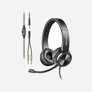 NGS MSX 11 PRO Casque Gaming Filaire Arceau Supra-Aural Noir, Jack 3.5mm + Adaptateur Double Jack PC, HP 20-20000Hz, Micro Boom -58dB, Xbox/PlayStation/PC - Miniature 1