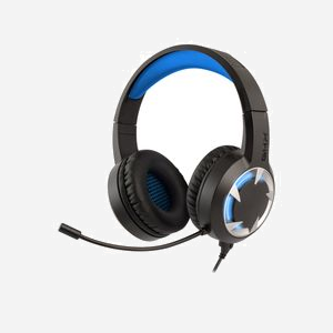 Casque Gaming NGS GHX-510 Noir/Bleu Filaire 3.5mm+USB, HP 40mm, 32 Ohm, Micro Boom, Câble Nylon 2.2m, LED Bleu, Compatible PC/PS4/XBOX One