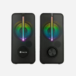 NGS Enceintes Gaming GSX-150 2.0 Sans Fil, Puissance 12W RMS, Éclairage LED RGB, Connectique Jack 3.5mm & USB, Fréquence 300-20000Hz, Noir - Miniature 2