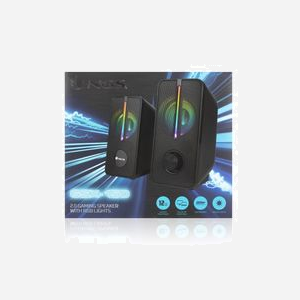 NGS Enceintes Gaming GSX-150 2.0 Sans Fil, Puissance 12W RMS, Éclairage LED RGB, Connectique Jack 3.5mm & USB, Fréquence 300-20000Hz, Noir - Miniature 4