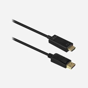 T'nB Câble Adaptateur Vidéo HDMIDP2, 2m, DisplayPort Mâle vers HDMI Type A Mâle, Connecteurs Plaqué Or, Noir - Miniature 1
