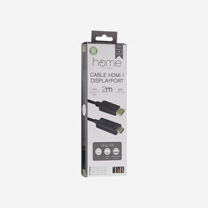 T'nB Câble Adaptateur Vidéo HDMIDP2, 2m, DisplayPort Mâle vers HDMI Type A Mâle, Connecteurs Plaqué Or, Noir - Miniature 3