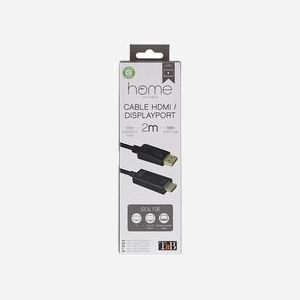 T'nB Câble Adaptateur Vidéo HDMIDP2, 2m, DisplayPort Mâle vers HDMI Type A Mâle, Connecteurs Plaqué Or, Noir - Miniature 4