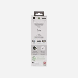 T'nB Câble Adaptateur Vidéo HDMIDP2, 2m, DisplayPort Mâle vers HDMI Type A Mâle, Connecteurs Plaqué Or, Noir - Miniature 5