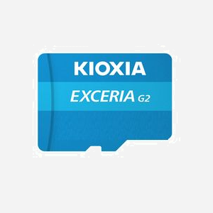Kioxia EXCERIA G2 32GB MicroSDHC UHS-III Classe 10 (U3/V30/A1) Lecture 100MB/s Ecriture 50MB/s, Protection ESD/Choc/Eau/Rayons X, RoHS - Miniature 1