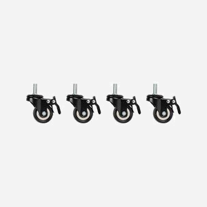 Lanberg AK-1601-B : Jeu de 4 roulettes noires pour rack, accessoire de montage pour baie informatique standard