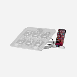 Mars Gaming MNBC23W Base de Refroidissement pour PC Portable jusqu'à 16" Blanche - 6 Ventilateurs LED Bleus, 2x USB 2.0, 6 Positions, Acier/Alu/ABS - Miniature 2