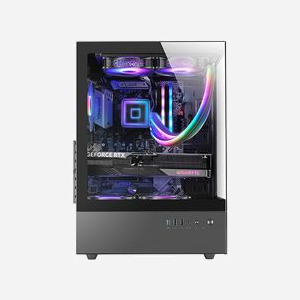 Mars Gaming MC-XO Midi Tower PC Noir ATX/micro ATX/Mini-ITX, 1x120mm arrière, USB 3.2 Gen 1, Vitre Trempée, Refroidissement liquide 120/280mm - Miniature 2