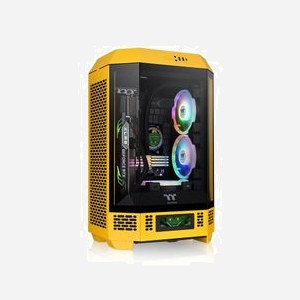 Thermaltake 300 Bumblebee Micro Tower Jaune - Micro ATX/Mini-ITX, 3x 3.5", 3x 2.5", USB 3.2 Gen 1/2, Ventilateurs 120/140mm, SPCC, CA-1Y4-00S4WN-00