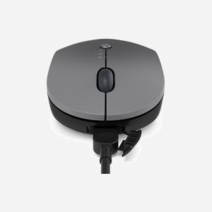 Souris Lenovo Go Multi-Device Optique 2400 DPI RF sans fil + Bluetooth, Ambidextre, 5 Boutons, USB Type-C, Noir/Gris - Miniature 4