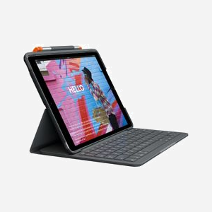 Logitech Slim Folio 920-009476, Clavier QWERTZ Suisse Bluetooth, Batterie Li-Ion 220mAh, Compatibilité Apple, iOS, Graphite, Touches 1.7cm, Course 1.5mm - Miniature 3