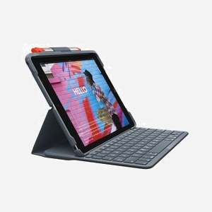 Logitech Slim Folio 920-009476, Clavier QWERTZ Suisse Bluetooth, Batterie Li-Ion 220mAh, Compatibilité Apple, iOS, Graphite, Touches 1.7cm, Course 1.5mm - Miniature 4