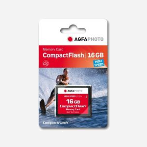 AgfaPhoto CompactFlash 16GB Noir - CF, 20Mo/s, 100000 cycles, 42.8x36.4x3.3mm, Référence 10434 - Miniature 1