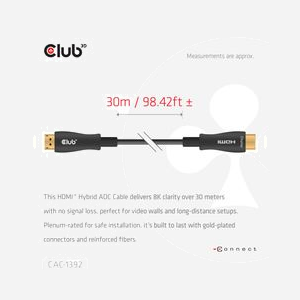 CLUB3D CAC-1392 Câble HDMI 2.1 30m Connecteurs HDMI Type A (Standard) Mâle vers Mâle - Réf. CAC-1392 - Miniature 5