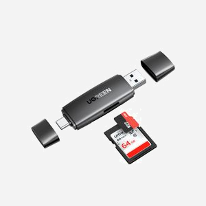 Lecteur de carte mémoire Ugreen 80191 USB 3.2 Gen 1 Type-A/Type-C Noir, compatible MicroSD/MicroSDHC/MicroSDXC/SD, taux de transfert 5000 Mbit/s, USB OTG - Miniature 1
