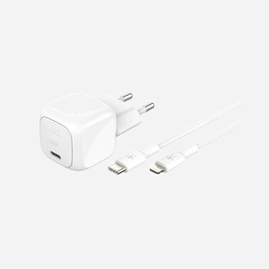Belkin WCA008KQ1MWH-B5 Chargeur Secteur Universel USB-C 30W Power Delivery 3.1, Câble USB-C vers Lightning 1m, Blanc, Compatible MagSafe Charger