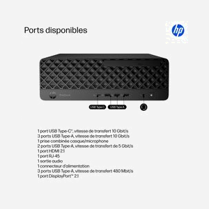 HP ProDesk 4 SFF G1i - Intel Core Ultra 5 225, 8Go DDR5, 256Go SSD NVMe, Intel Graphics, Wi-Fi 6, Windows 11 Pro - PC de bureau professionnel. - Miniature 3