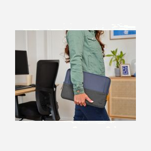 Housse Trust Lisboa 13.3" Bleu Polyester Recyclé, Compartiment 15x320x220mm, Dimensions 335x235x25mm, Fermeture Zippée, Poids 171g, Référence 25123 - Miniature 5