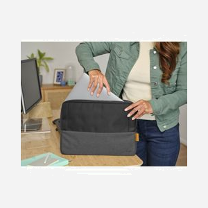 Housse Trust Lisboa 16" (40.6cm) Noir Polyester, compartiment 15x265x385mm, fermeture éclair, conception durable en PET recyclé, dimensions 400x285x25mm, 208g - Miniature 5