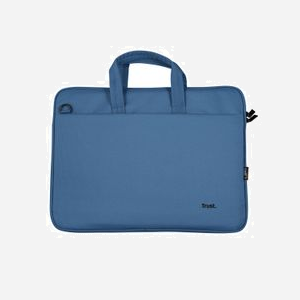 Trust Bologna Malette 16" (40.6cm) Bleu - PET Recyclé, Compartiments Multiples, Compatible 14", Sangle Épaule Amovible, 410x290x20mm