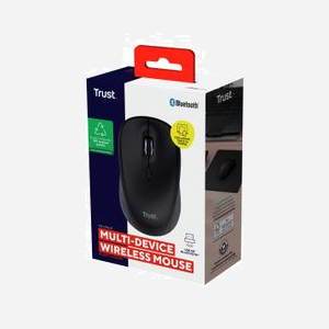 Trust Souris Optique Ambidextre 1600 DPI RF sans Fil + Bluetooth - 3 Boutons - Pile AA - Windows/macOS/Android/ChromeOS - Noir - Miniature 5