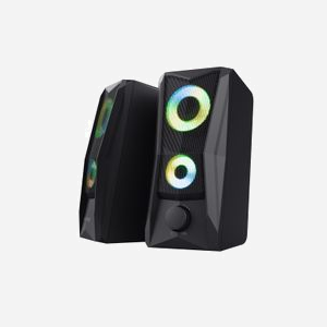 Enceintes Trust GXT 606 JAVV 2.0 Noires 12W (6W RMS) RGB, Haut-parleur 6cm, 160-20000Hz, 4 Ohm, Connectivité Filaire 3.5mm & USB - Miniature 2