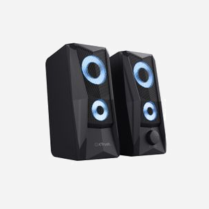 Enceintes Trust GXT 606 JAVV 2.0 Noires 12W (6W RMS) RGB, Haut-parleur 6cm, 160-20000Hz, 4 Ohm, Connectivité Filaire 3.5mm & USB - Miniature 3