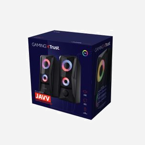Enceintes Trust GXT 606 JAVV 2.0 Noires 12W (6W RMS) RGB, Haut-parleur 6cm, 160-20000Hz, 4 Ohm, Connectivité Filaire 3.5mm & USB - Miniature 5
