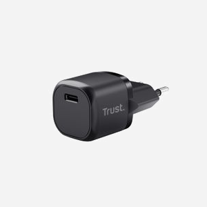 Trust Chargeur USB-C 20W Maxo - Alimentation Secteur Universelle, USB Power Delivery 3.0, PPS, Sortie 5V/3A-12V/1.67A, Noir, Compatible EU