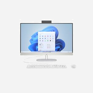 HP All-in-One 27-cr0061nf : AMD Ryzen 5 7520U, Écran 27" FHD IPS, 16Go LPDDR5, SSD 512Go NVMe, AMD Radeon 610M, Wi-Fi 6, Windows 11 Home, Blanc