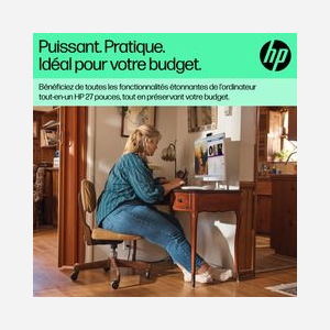 HP All-in-One 27-cr0061nf : AMD Ryzen 5 7520U, Écran 27" FHD IPS, 16Go LPDDR5, SSD 512Go NVMe, AMD Radeon 610M, Wi-Fi 6, Windows 11 Home, Blanc - Miniature 4