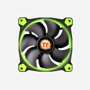 Thermaltake Riing 12 Ventilateur 120mm Noir/Vert, 1000-1500RPM, 40.6CFM, 2.01mmH2O, LED Verte, 12V, 24.6dB(A) - Miniature 1