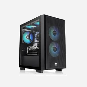 Thermaltake Versa H16 TG ARGB Micro Tower Noir (CA-1Y8-00S1WN-02) - Micro ATX/Mini-ITX, 2x3.5"/2x2.5", 3x120mm ARGB, USB 3.2 Gen 1, SPCC/Verre Trempé