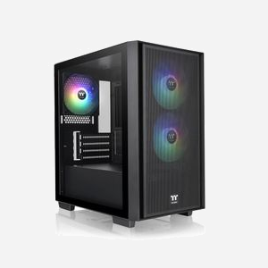 Thermaltake Versa H16 TG ARGB Micro Tower Noir (CA-1Y8-00S1WN-02) - Micro ATX/Mini-ITX, 2x3.5"/2x2.5", 3x120mm ARGB, USB 3.2 Gen 1, SPCC/Verre Trempé - Miniature 5