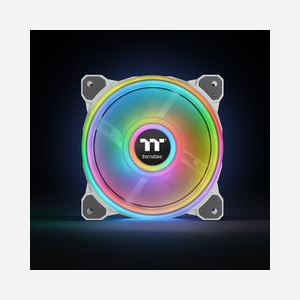 Thermaltake Riing Quad 12 RGB Ventilateur PC 120mm Blanc (x3) - 500-1500 RPM, 1.4 mmH2O, 40.9 CFM, 19.8-25.2 dB, Roulement Hydraulique, 54 LEDs RGB - Miniature 2