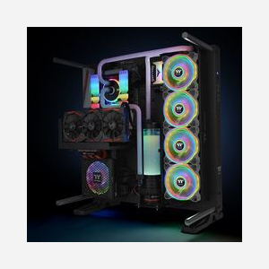 Thermaltake Riing Quad 12 RGB Ventilateur PC 120mm Blanc (x3) - 500-1500 RPM, 1.4 mmH2O, 40.9 CFM, 19.8-25.2 dB, Roulement Hydraulique, 54 LEDs RGB - Miniature 5